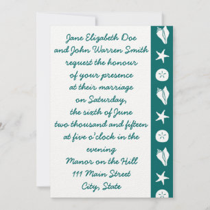 Sommerhäuser in Aquamariner Hochzeitseinladung Einladung
