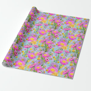 Sommerhausgarten Blau Geschenkpapier