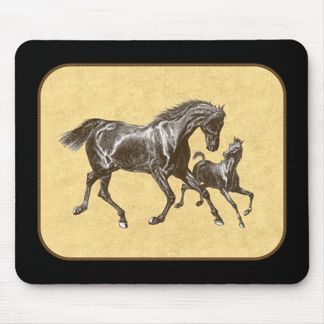 Sommerherumtollenpferdemausunterlage Mousepad (Vorne)