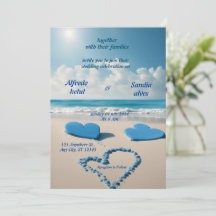 Sommerherzen Strand Blau Hochzeit