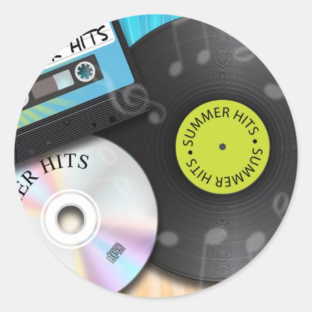 Sommerhits Runder Aufkleber (Vorderseite)