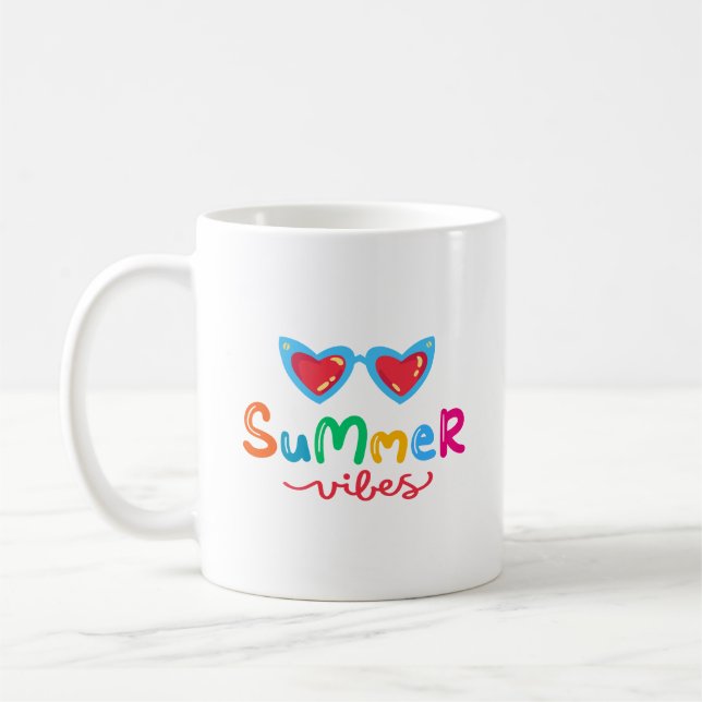 Sommerhitze und Sonnenbrille Kaffeetasse (Links)
