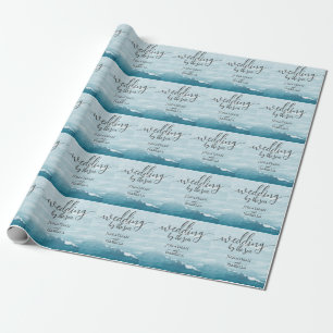 Sommerhochzeit am Ozean des blauen Meerwassers Geschenkpapier