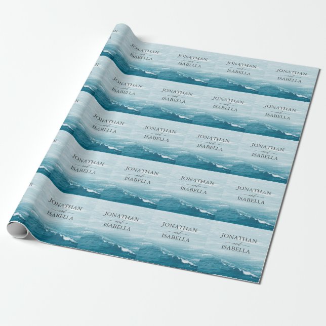 Sommerhochzeit am Ozean des blauen Meerwassers Geschenkpapier (Ungerollt)