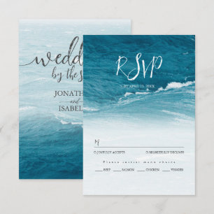 Sommerhochzeit am Ozean des blauen Meerwassers RSVP Karte