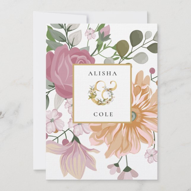 Sommerhochzeit der Blume Einladung (Vorderseite)