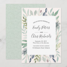 Sommerhochzeit Einladung Green Foliage