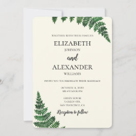 Sommerhochzeit. Grüne Farnladen Einladung