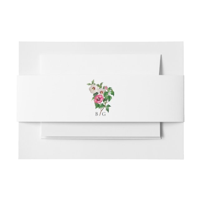 Sommerhochzeit im tropischen Hibiskus Einladungsbanderole (Vorderseite Beispiel)
