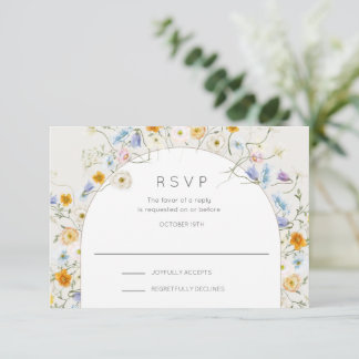 Sommerhochzeit im Wildblume Garden RSVP Karte