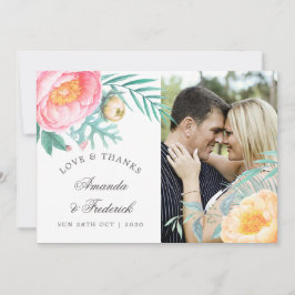 Sommerhochzeit mit tropischer Minze Dankeskarte