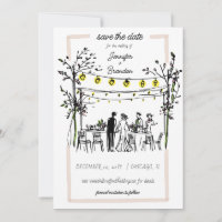 Sommerhochzeit Save the Date skizziert