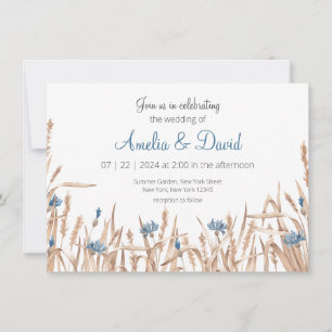 Sommerhochzeiten Minimalistische Hochzeit von Wild Einladung