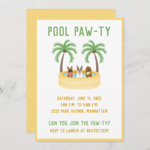 Sommerhunde Schwimmbad Einladung