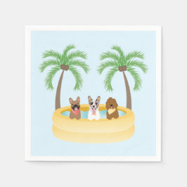 Sommerhunde Schwimmbad Serviette
