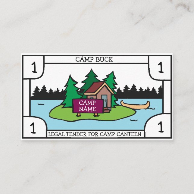 Sommerjugendlager sträubt sich Zeichen der Visitenkarte (Vorderseite)