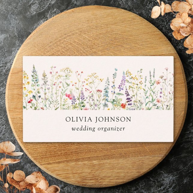 Sommerkarte Wildblume Flora Business Card Visitenkarte (Close up)