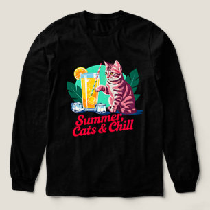 Sommerkatze Chill - Retro-Tropisches Kätzchen Tri-Blend Shirt