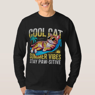 Sommerkatze Coole Strand Vibes Lustiges Katzenlieb T-Shirt