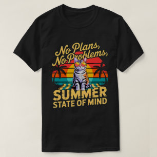 Sommerkatze Keine Pläne Retro T-Shirt