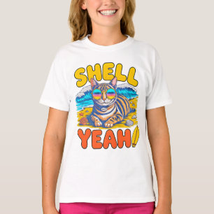 Sommerkatze Shell Yeah - Strandkatze Geschenk für  T-Shirt