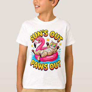 Sommerkatze Sonne raus, Pfoten raus Flamingo Schwi T-Shirt