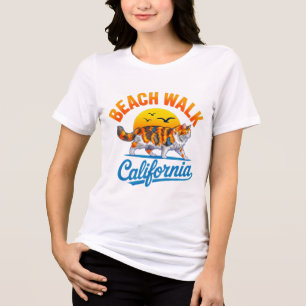 Sommerkatze Strandspaziergang - Sunset Cat T-Shirt Tri-Blend Shirt