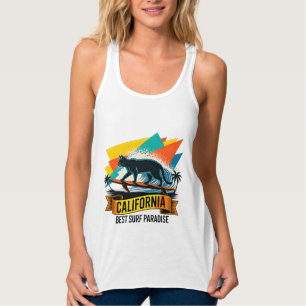 Sommerkatzen-Surfen - Weibliche Retro-Kalifornien Tank Top