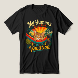 Sommerkatzenurlaub - Lustige tropische Feline Tri-Blend Shirt