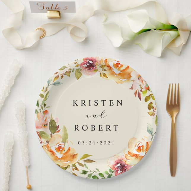 Sommerkollektive Hochzeit im Blumengarten Pappteller (Hochzeit)