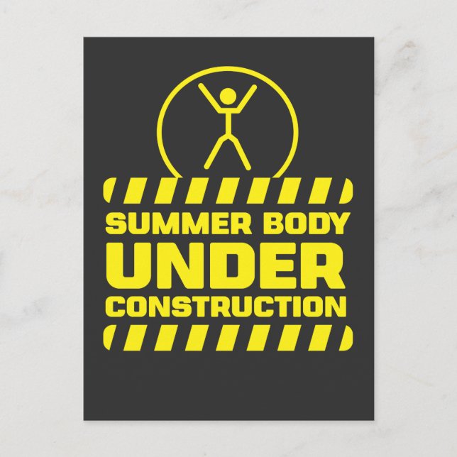Sommerkörper im Baugewerbe Gewitterte Fitness Exze Postkarte (Vorderseite)