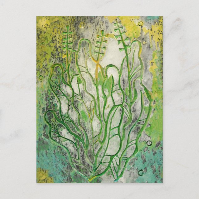 Sommerkräutern Wildblumen Abstrakt Botanische Flor Postkarte (Vorderseite)
