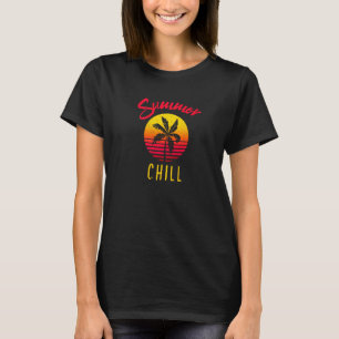Sommerküche Rot Retro Sonnenuntergang und Sommeran T-Shirt
