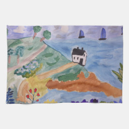 Sommerküste & Blume Handtuch