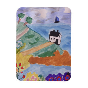 Sommerküste und Blume Magnet