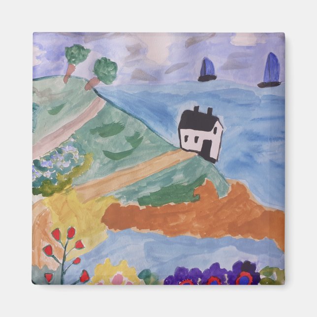 Sommerküste und Blume Magnet (Vorne)