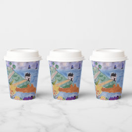 Sommerküste und Blume Papier Cups Pappbecher