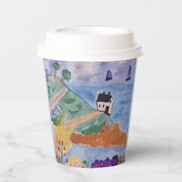 Sommerküste und Blume Papier Cups Pappbecher
