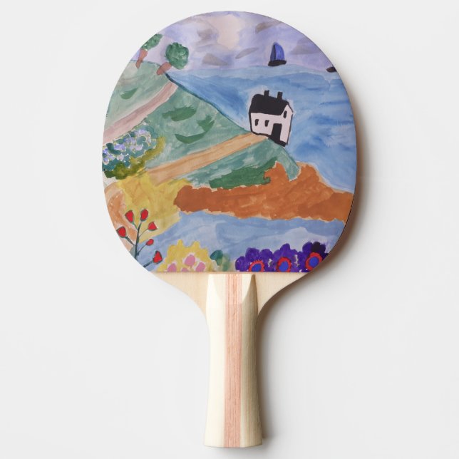 Sommerküste und Blume Tischtennis Schläger (Vorderseite)