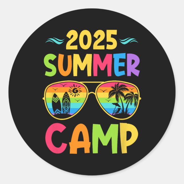 Sommerlager 2025 Sommerferien Matching Fam Runder Aufkleber (Vorderseite)