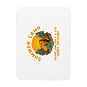 Sommerlager mit Katze Magnet