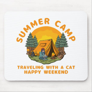 Sommerlager mit Katze Mousepad
