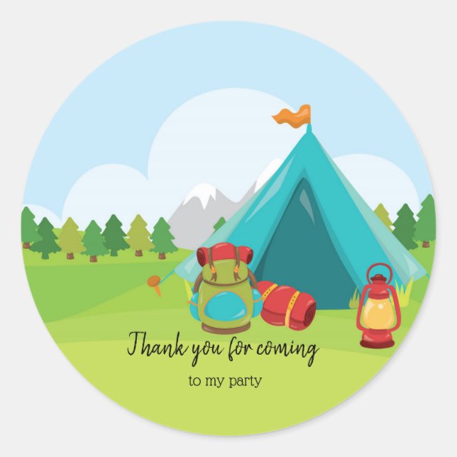 Sommerlager Runder Aufkleber (Vorderseite)