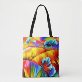 Sommerlandschaft in Regenbogenfarben Tasche