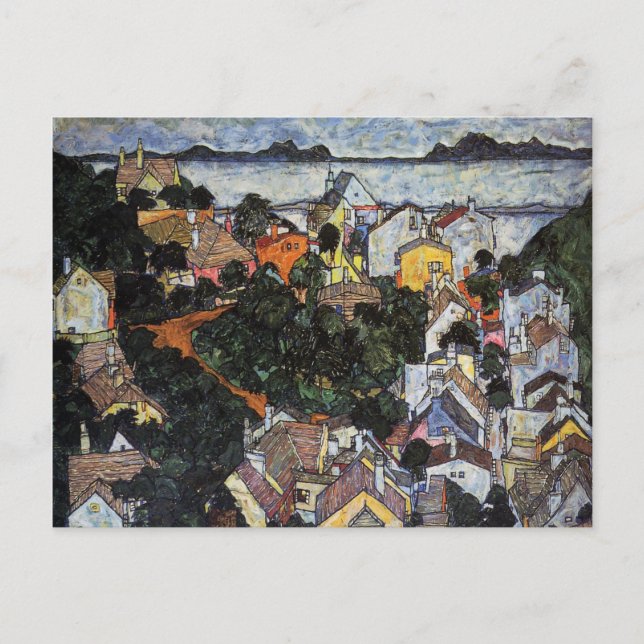 Sommerlandschaft Krumau von Egon Schiele Postkarte (Vorderseite)