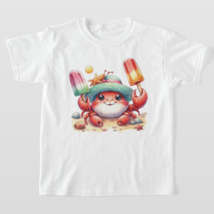 Sommerlaune-Krabbe mit Popsicles T-Shirt