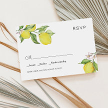 Sommerlemonate Hochzeitkarte RSVP