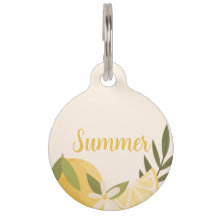 Sommerlemonen & Blüten Individuelle Hundemarke