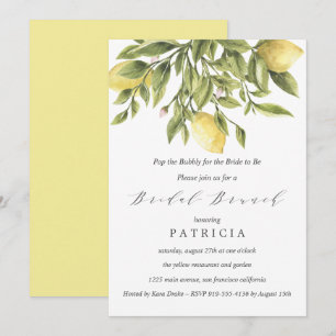 Sommerlemonen und Foliage Hochzeit Bridal Brunch i Einladung