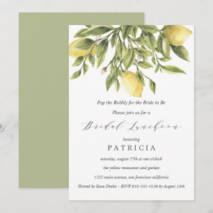 Sommerlemonen und Foliage Wedding Bridal Luncheon Einladung